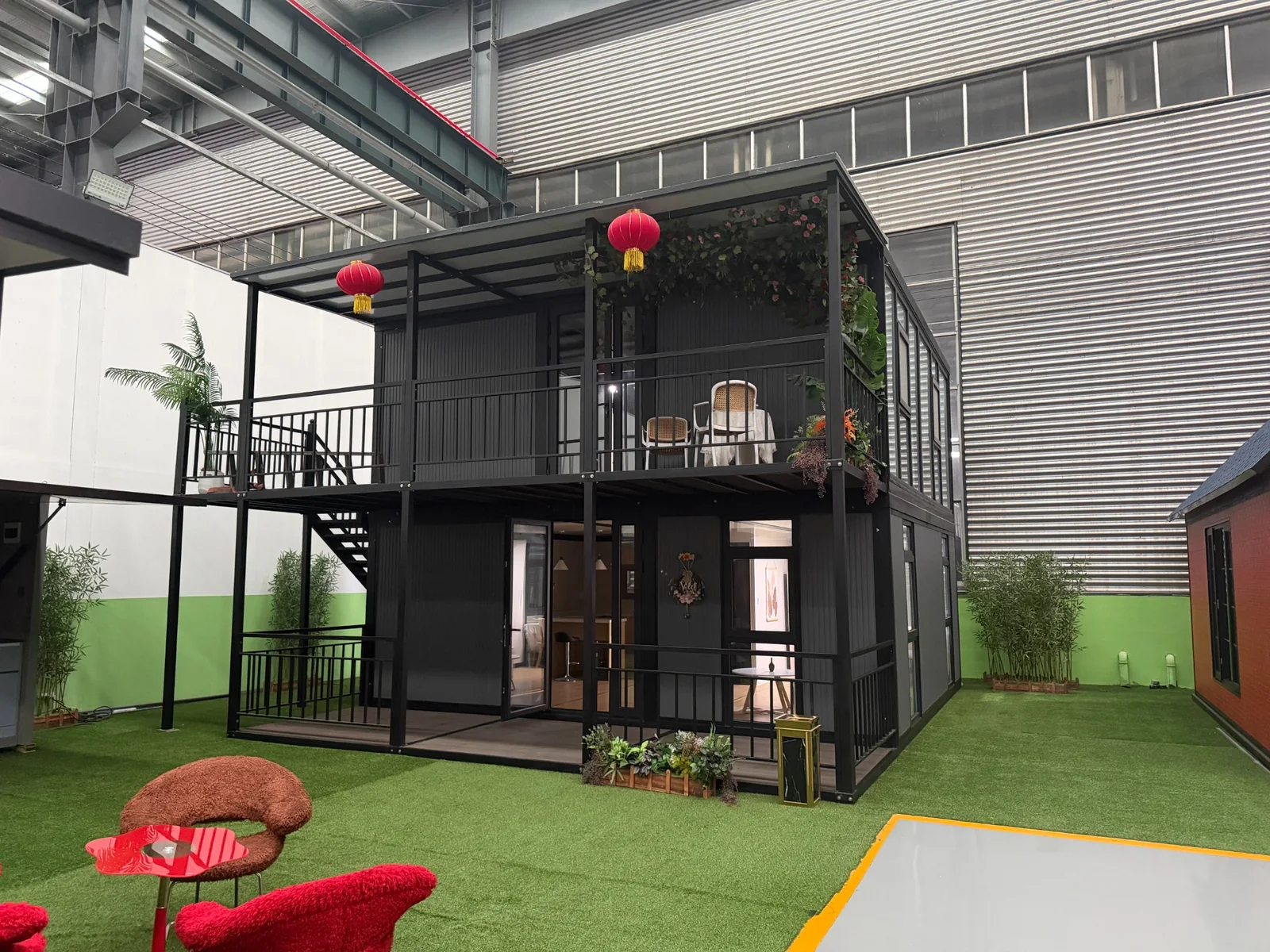 Real double-storey custom expandable house with balcony