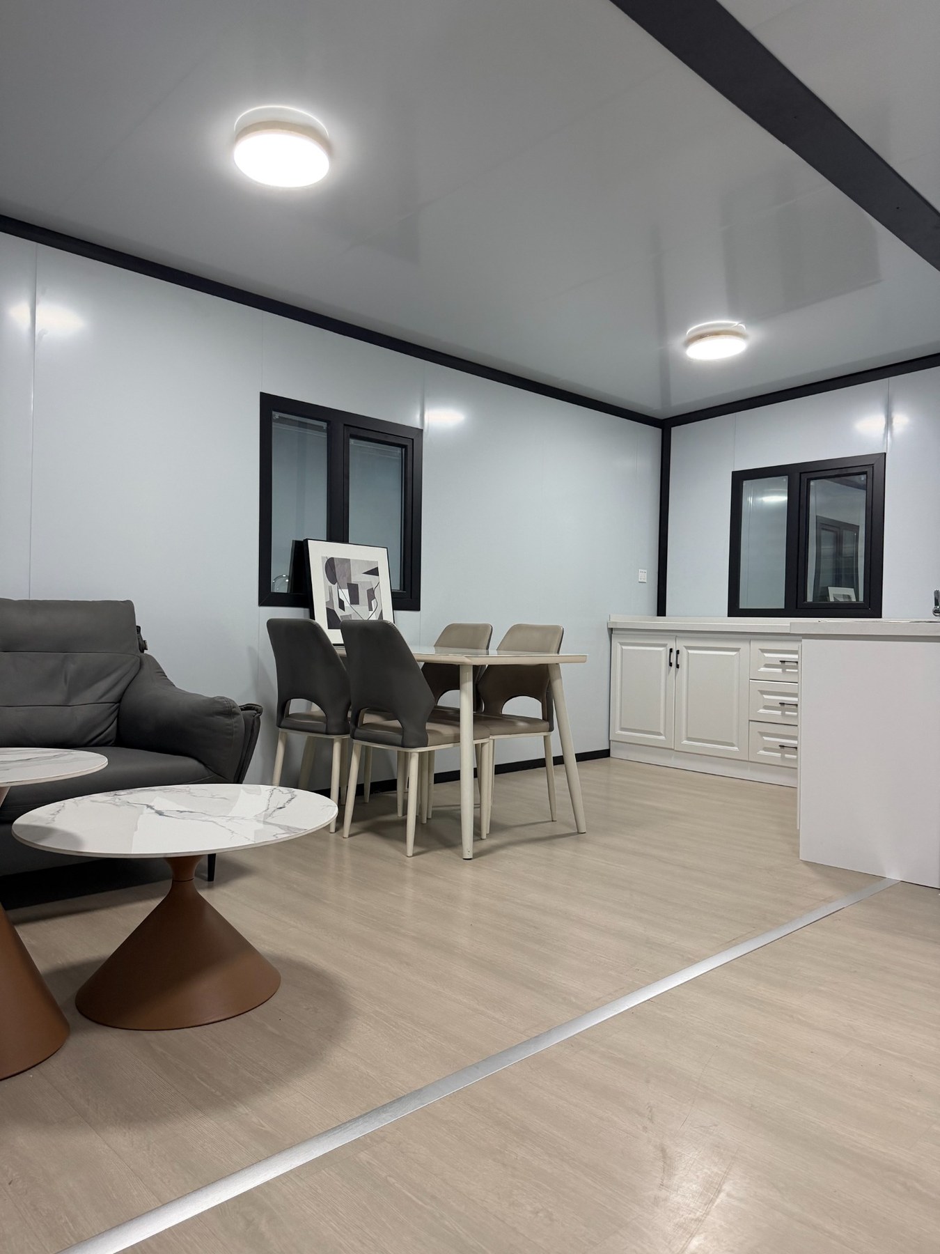 Expandable container house finished living room