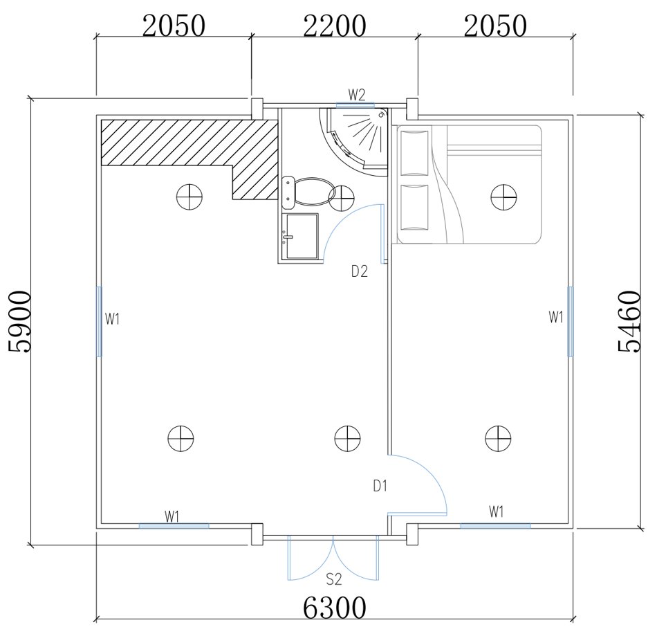 Expandable container house reference floor plan